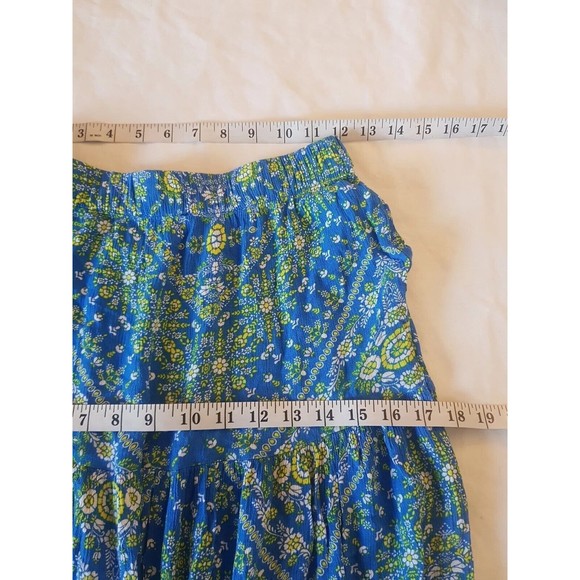 Scoop Womens Skirt Size XS Floral Print Maxi Blue Full Long Gypsy Blue Yellow - Picture 11 of 11